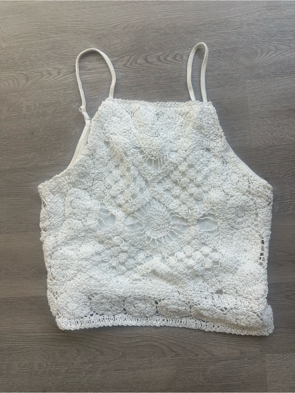 love on a hanger White Crochet Halter Camisole Top